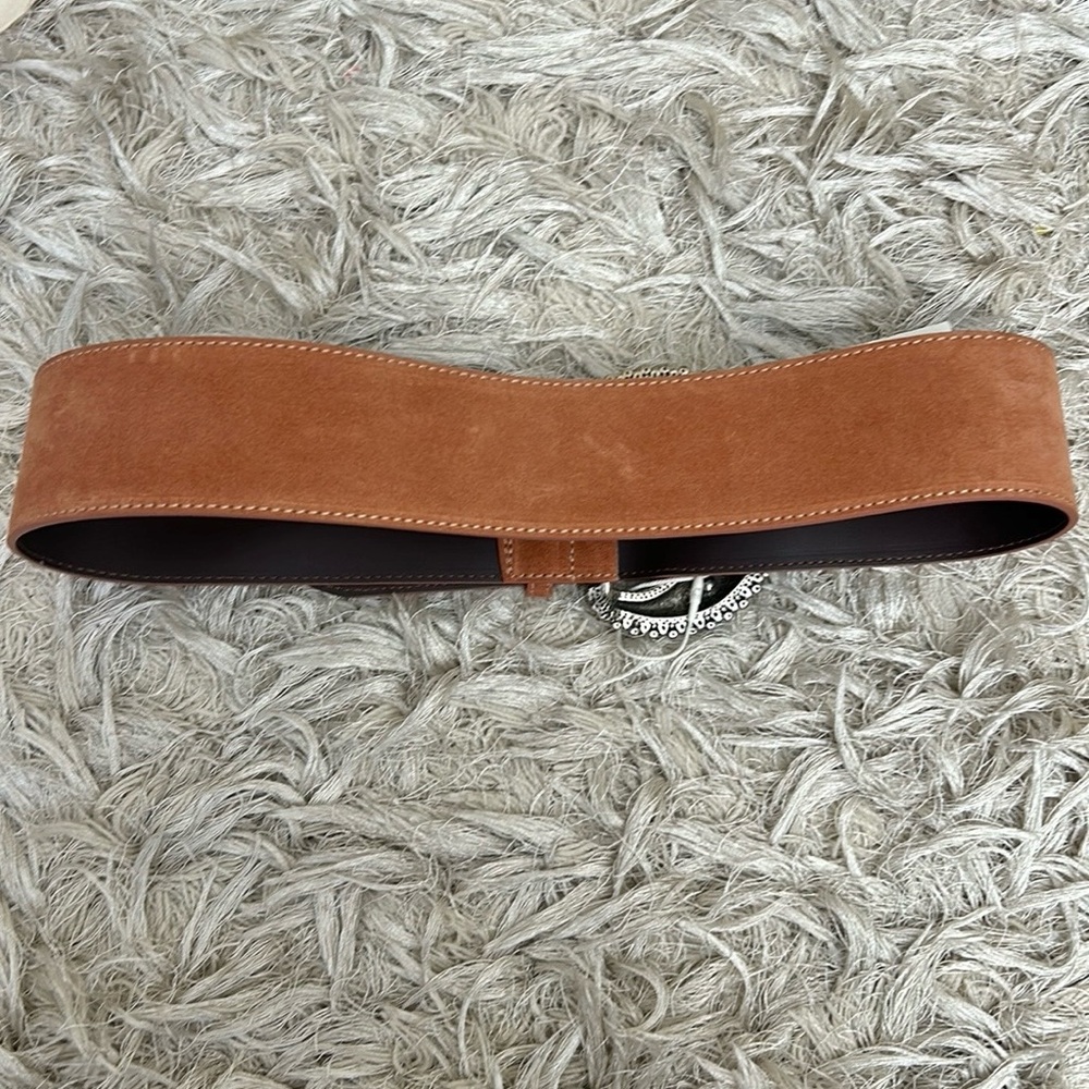 Sezane Pink Belt with Silver Crescent Buckle - final price will not go below $75 - Picture 8 of 11